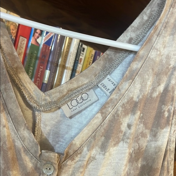 LOGO by Lori Goldstein Beige Tie-Dye Jumpsuit - Picture 2 of 5